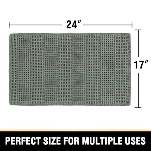 H.VERSAILTEX Upgraded Waffle Bath Mat Super Absorbent Non Slip Bathroom Rugs for Bathroom Floor Machine Washable Dry Fast, 17" x 24", Lichen - color: Lichen, size: 17" x 24"