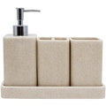 YMXYJM Bathroom Accessories Set, 4 Pcs Bathroom Accessory Set, Soap Dispenser, Toothbrush Holder, Qtip Holder Set, Bathroom Sets Complete, Bathroom Sink Set for Modern Home, Beige - style: Beige