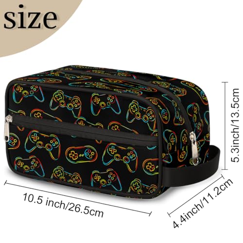 Travel Toiletry Bag for Boys Kids - Colorful Game Controller Waterproof Hanging Cosmetic Hygiene Bags Lightweight Large Shave Kit for Toiletries Accessories Bathroom Stuff, Gifts for Men - color: Colorful Game Controller
