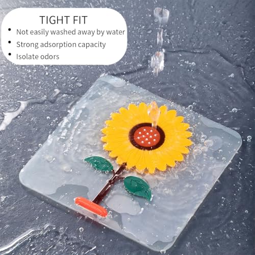 2 Pcs Drain Stopper Cover Silicone Bath Tub Stopper Flat Bathtub Plug, for Kitchen Gadgets Cute Bathroom Accessories, Flower Design