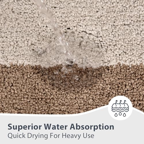 anllugs Bathroom Rugs 24" x 36", Non-Slip Extra Soft Absorbent Bath Rugs, Machine Washable Quick Dry Bath Mats for Bathroom Floor, Shower, Bathtub and Sink, Beige & Grayish Brown - color: Beige & Grayish Brown, size: 24" X 36"