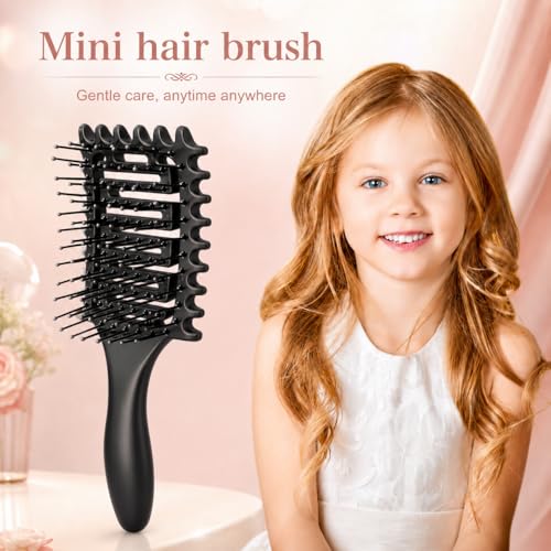 Curl Defining Brush for Curly Hair, Vented Detangling Hair Brush for Wet and Dry Styling, Curved Brush for Shaping and Smoothing Curl Clumps, Lightweight Hair Brush (2Pcs Black) - color: 2Pcs Black