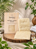 Natural Loofah Sponge 2 Pack, Real Luffa Body Scrubber for Shower, Exfoliating Bath Sponge for Face and Body, Loofah for Men and Women, Biodegradable Reusable Bath Sponge Pads, Square Shape