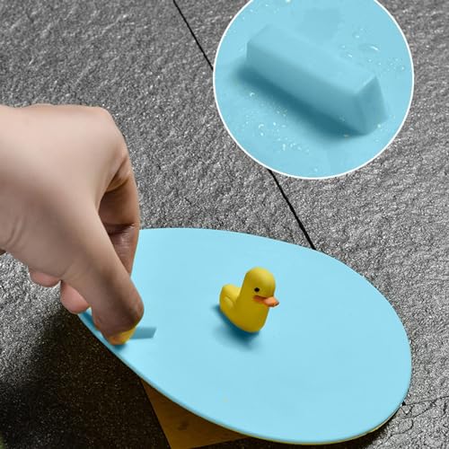 Sink Stopper Silicone Bathtub Stopper,Kitchen Sink Drain Stopper,Bathroom Drain Plug Stopper,Shower Drain Sink Stopper, Laundry Sink Drain Stopper (Blue Bottom+Yellow Duck) - color: Blue Bottom+yellow Duck