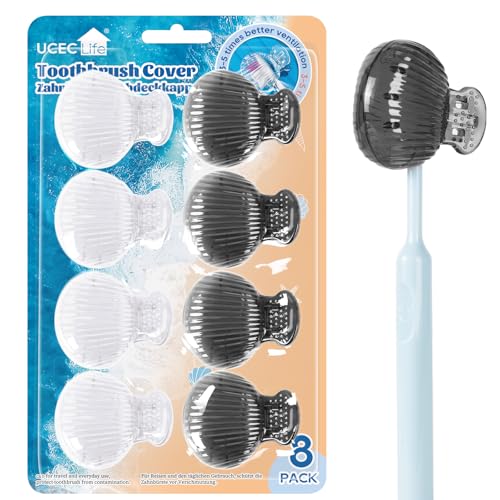 UCEC Toothbrush Covers, Toothbrush Caps Cover, Toothbrush Head Covers for Household Travel, Fits Electronic and Manual Toothbrushes, 8 Pack - color: Style 15