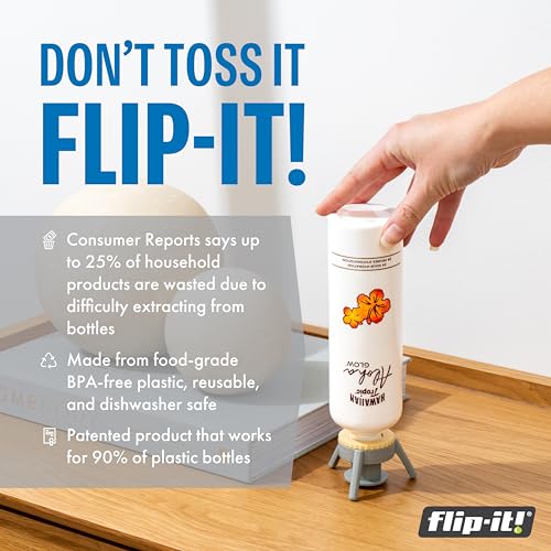Flip-It! Bottle Emptying Kit – 6 Bottle Pack - No more wasted product - Fits most plastic bottles – 6 Base Caps, 6 Adapters – Pastel Color Edition - color: Pastel, size: 6-Pack