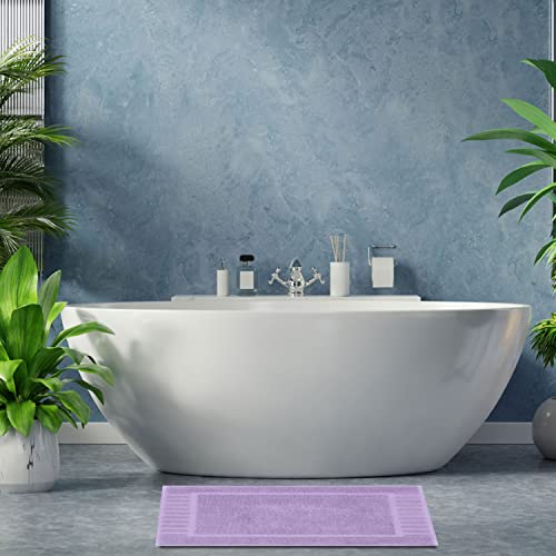 White Classic Luxury Bath Mat Floor Towel Set - Absorbent Cotton Hotel Spa Shower/Bathtub Mats [Not a Bathroom Rug] 22"x34" | 2 Pack | Lavender - color: 16: Lavender