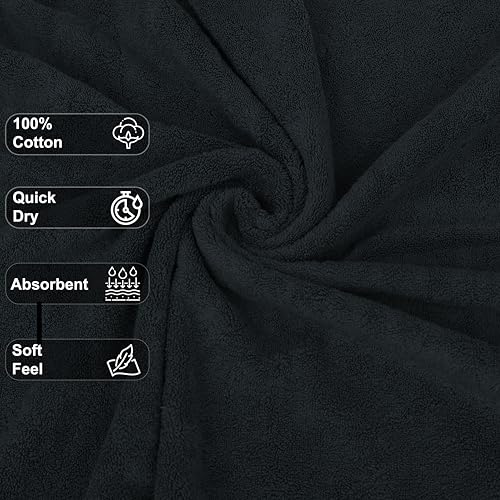 GOLD TEXTILES Luxury Wash Cloths Set of 12, Grey (13x13 Inches) 100% Ring Spun Cotton, Premium Feel with High Absorbancy Ideal Washcloths for Bathroom,Salon, Spa and Gym - color: Grey, size: 12 Pack 13x13
