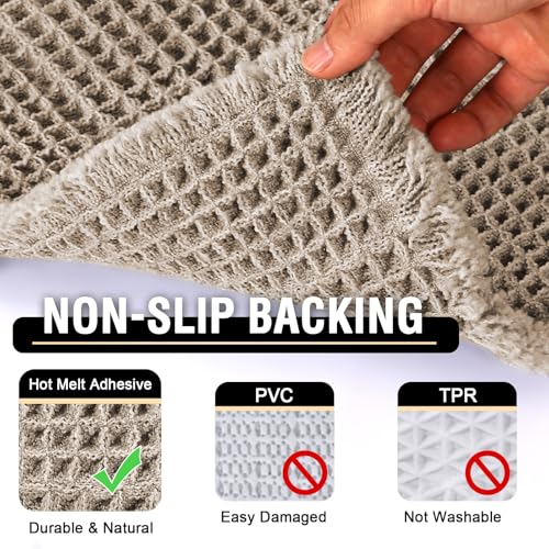 H.VERSAILTEX Waffle Bath Mat Super Absorbent Bathroom Mats Non Slip Bath Rugs for Bathroom Floor Machine Washable Ultra Soft Bathroom Rugs for Beside Tub, (32 x 20 Plus 24 x 17 - Inches, Irish Cream) - color: Irish Cream, size: 20" x 32" Plus 17" x 24"