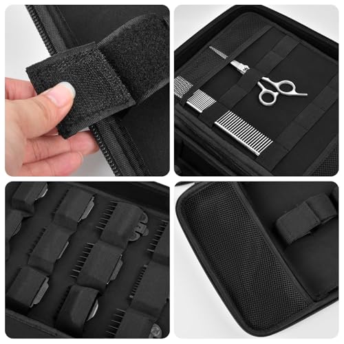 Boobowl Hard Travel Case for Hair Clippers, Barber Tool Organizer - Black | Case Only for Clippers, Trimmers, Guards, Shears, Combs, Chargers and Small Grooming accessories, Travel and Home Grooming - color: Black
