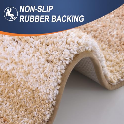 OLANLY Bathroom Rugs Mat 36x24, Extra Soft Absorbent Microfiber Bath Rugs, Rubber Backing, Quick Dry, Machine Washable Bath Mats for Bathroom Floor, Tub and Shower, Home Decor Accessories, Beige - color: Beige, size: 36" X 24"