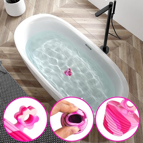 2 Pack Universal Bathtub Stopper Silicone Bathtub Plug for Bathroom Drain Stopper Plug for Kitchen (Pink)