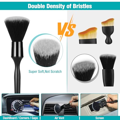 Luscinum Car Interior Duster Detailing Cleaning Gel Brushes Kit, | Soft Dust Detail Crevice Brush Slime Putty Cleaner Accessories Tools for Dashboard,Air Vent,Panel,Leather