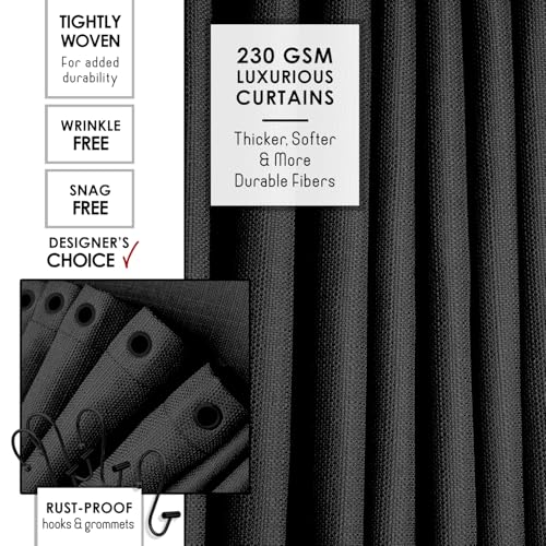 Clara Clark Coal Black Bathroom Set - Bathroom Sets with Shower Curtain and Rugs, 21PC Bathroom Accessory Set, Shower Curtain Set with Soap Dispenser & Toothbrush Holder - color: Coal Black, size: Complete Set + Bath Rugs