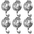 Heavy Duty Vacuum Suction Cup Hooks, Silver Plated Polished Super Suction for Kitchen Bathroom, 6 Pack - color: Silver