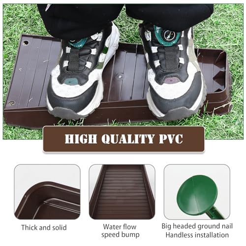 2 Pack Gutter Downspout Extensions, Rain Gutter Downspout Splash Block,Drain Water Downspout Diverter, Gutter Splash Guards for Rainwater Drainage,16.3Inch (Brown) - color: Brown