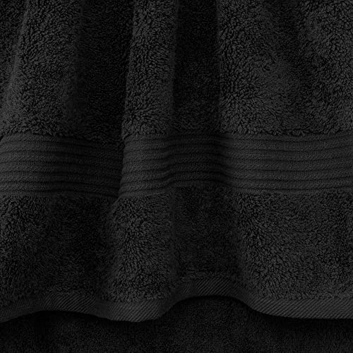 Cotton Paradise 100% Cotton Turkish Towel Set, Soft Absorbent Quick Dry, 6 Piece Towel Set, Coal Black - color: Coal Black, size: 6 PC SET (27x54" + 16x28" + 13x13")