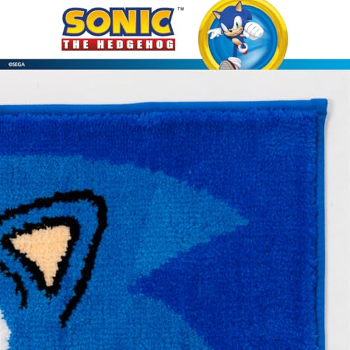 Sega Sonic The Hedgehog Gamer Kids Non Slip Poly Knit Plush Bathroom Mat Rug (Officially Licensed Product) By Franco - color: Sonic the Hedgehog