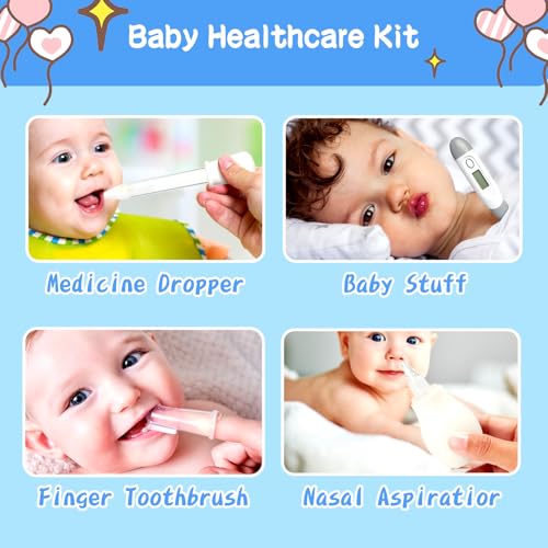 Baby Healthcare and Grooming Kit, Baby Safety Care Set, Baby Electric Nail Trimmer Set Newborn Nursery Health Care Set for Newborn Infant Toddlers Baby Boys Girls Kids (Grey White-18 Kits) - style: Grey White 18 in 1