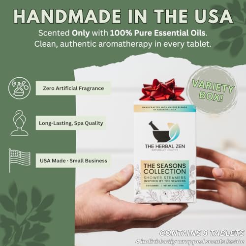 Shower Steamers Aromatherapy Tablets - Variety Pack - Shower Bombs Aromatherapy Made in USA - Mothers Day Gift for Mom - Natural Essential Oils - Shower Bombs Gift Set for Women and Men (8 Pack) - style: Seasonal Variety Pack