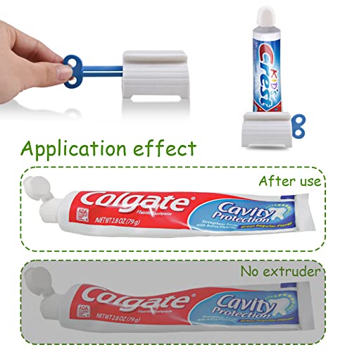 Zoyiancy 6Pcs Toothpaste Squeezer and Caps Set, Reduce Toothpaste Waste | Plastic Rolling Squeezers, Silicone Sealing Caps In 3 Colors, Easy Rotating Handle, Squeeze Out Residual Paste, Bathroom Use