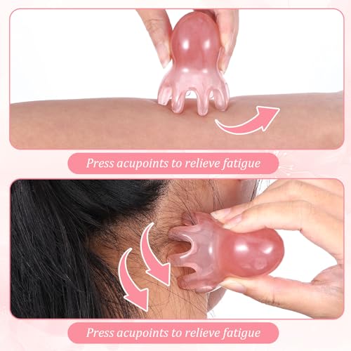 ElevateTech Head Massager Tool Scalp Comb, 2 Pcs Head Massager Comb and 1 Pcs Six Claw Manual Hair Scalp Massagers Gua Sha Tool Resin Hair SPA Acupressure Tools for Mother‘ Day Birthday Gifts