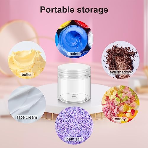 Loretoy 36 Pack 2 OZ Plastic Jars with Lids, BPA Free, Reusable, Refillable Transparent Cosmetic Containers for Bath Salts, Cosmetics, Powders, Beauty Product and Small Accessories - White - color: White, size: 2 Ounce