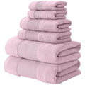 Modern Threads Air Cloud 6-Piece Towel Set - 100% Zero-Twist Cotton, 500 GSM, Quick Dry & Plush, Pink - color: Pink, size: 6 Pcs Towel Set