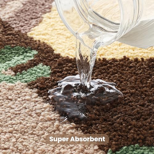 Bathroom Rug Mat, Desert Sunset Bath Mat with Soft & Non-Slip, Ultra Absorbent Microfiber Shaggy Door Mat, Quick Dry Bath Rug Carpet for Toilet Bathtub Bedroom 20x31 Inch (Brown) - color: Brown