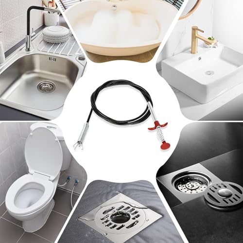 118 Inch Drain Snake, Drain Clog Remover Flexible Grabber Claw Pick Up Reacher for Toilet Sewer Shower Kitchen Bathroom Tub Drain Cleaner - style: 118IN