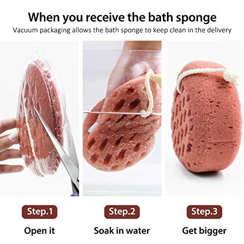 BAIMEI IcyMe Body Bath Sponge for Shower – Soft & Exfoliating, 2-Pack | Soft, Durable & Skin-Friendly Exfoliating Loofah Sponge, Easy To Grip, Rich Lather Quick Rinse, Daily Bath Gifts for Women