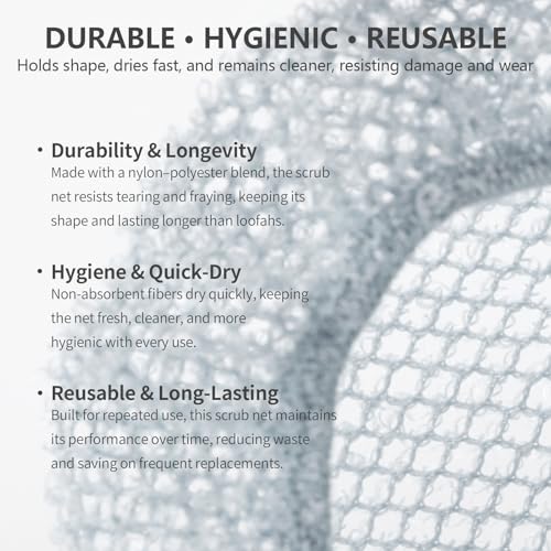 BEAUTAIL Silicone Body Scrubber and Scrub Net Set 2 Pack for Rich Lather | Gentle Silicone Shower Scrubber or Firmer Exfoliating Bath Net, Deep Cleansing & Exfoliation, 1 Brush + 1 Net for Men & Women - color: Black+scrubnet 1pcs