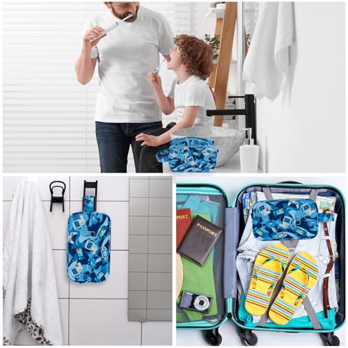 Kids Toiletry Bag for Boys, Travel Toiletry Bag for Little Young Boys Waterproof Hanging Wash Bag Toddler Traveling Toiletries, Games Camo Blue - color: Games Camo Blue