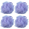 60g/pcs Purple Mesh Bath Sponge Shower Pouf Loofahs Shower Puff Pack of 4 (Purple) - color: Purple
