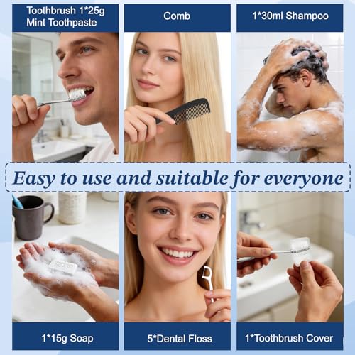 Hygiene Kit, Personal Hygiene Kit Comes with Individually Packaged Items. Travel Toothbrush Kit Suitable for Travel, Hotels, Camping, and Home Use (25-Pack)