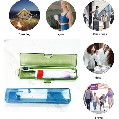 2 Packs Toothbrush Travel Case, Breathable Toothbrush Travel Holders, Compact Portable Toothbrush Holder for Travel, Vacation, Camping, Gym, Business Trips, Office, Cruise - color: Clear
