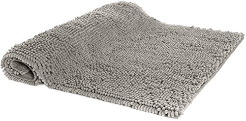 Amazon Basics Platinum Bathroom Rug Mat, Ultra Absorbent Plush Shag, Non-Slip, Quick Drying, Machine Washable, 21" x 34" (Pack of 12) - color: Platinum, size: 1'9" x 2'10" (Rectangular) (Pack of 12)