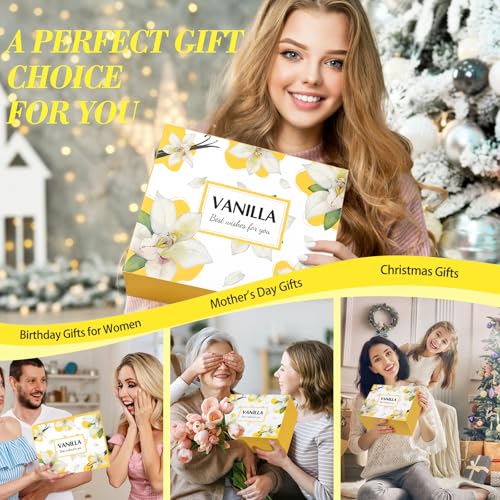 Birthday Gifts for Women, Relaxing Spa Gift Baskets for Women, Warm Vanilla Self Care Bath and Body Gift Set Care Package for Her Wife Mom Female Friends Bestie Sister Mothers Day Gifts - color: 8Pcs Warm Vanilla