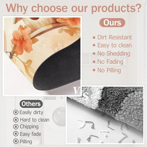 Bath Mat,Blue Bird Bathroom Rugs,Quick-Drying Non-Slip Rubber Bath Mats Fall Leaves Absorbent Diatomaceous Earth Mat for Bathroom Home Decor 17"x29.5" - color: Blue Bird,fall Leaves