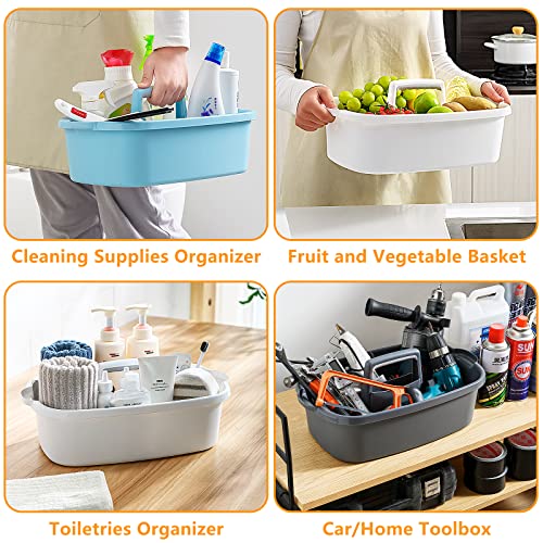Goderewild Cleaning Caddy Organizer with Handle, Storage Basket/Totes Portable for Bathroom Supplies, Cleaning Products, and Sink Tool.(Translucent Gray×2, 2 Pack) - color: Translucent Gray×2, size: 2 Pack