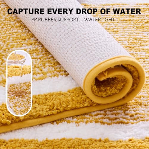 CozeCube Bath mats for Bathroom Non Slip, Fluffy Absorbent Microfiber Bath mat Washable, Aesthetic Bathroom Rugs, Small Harvest Gold Bath mat, Harvest Gold, 24" x 16" - color: A-harvest Gold, size: 2' x 1'4" (Rectangular)