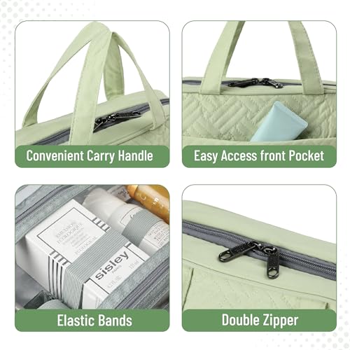 Ms. Pen- Travel Toiletry Bag Organizers, Green | Makeup Travel Bag for Toiletries with Hanging Hook, Water-Resistant