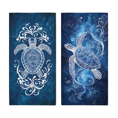 Sea Turtle Hand Towels, Blue Water Cute Boho Bath Towels for Bathroom Home Hotel Spa Gym Yoga Nautical Beach Bathroom Decor - color: Sea Turtle