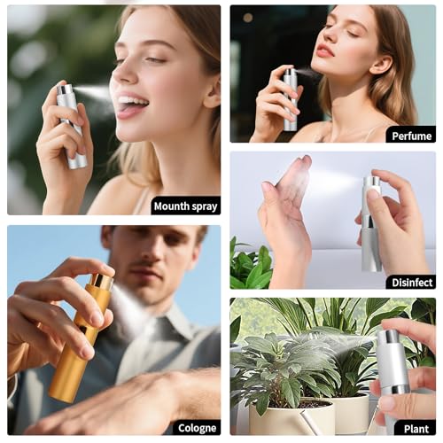 Perfume Travel Refillable Atomizer 8ML (3PCS) - Empty Cologne Spray Bottle, Portable & Leakproof Sprayer for Travel (Blue, golden, Silver) - color: Blue, golden, Silver