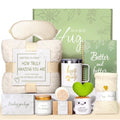 Get Well Soon - Self Care Package Gift Basket for Women & After Surgery, 11pc Sympathy Feel Better Gift Set with Flannel Blanket & 12oz Mug for Mom, Teacher, Wife, Sister, Friend (White) - color: White