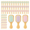 3-Pack Bamboo Hair Brush Set - Eco-Friendly Detangling Combs, Natural Bamboo Hair Comb for All Hair Types, Sustainable Hair Care Gift Set