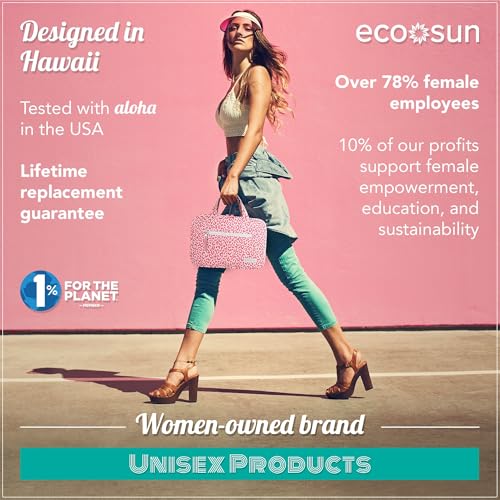 Eco Sun Hanging Travel Toiletry Bag — Designed in Hawaii — Water-resistant Travel Organizer for Bathroom Accessories (Pink Leopard) - color: Pink Leopard