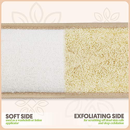 Almooni Natural Egyptian Loofah Back Scrubbers for Use in Shower, Exfoliating Natural Loofah Back Scrubber for Shower for Men and Women to Clean Your Back Deeply - 1 Count (1 Pack)