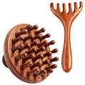 2Pcs Bamboo Scalp Massager Set, Wooden Scalp Massager, Hair Massager Scalp Suitable for Head Relaxation and Hair Care