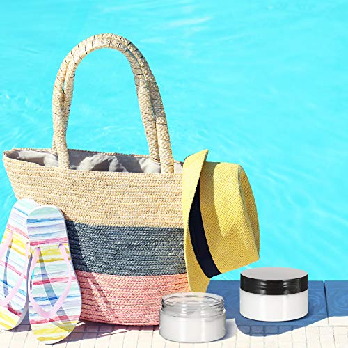 Patelai 4 Pieces Round Wide-mouth Leak Proof Plastic Container Jars with Lids for Travel Storage Makeup Beauty Products Face Creams Oils Salves Ointments DIY Making(4 Ounce,Black) - color: Black, size: 4 Ounce
